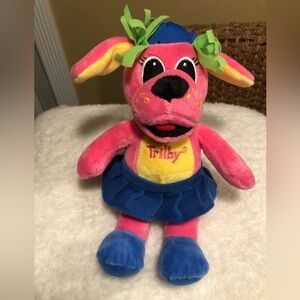 Trilby Raggs Children TV Show Dog TNT 8” Stuffed Animal Doll Plush Pink -
